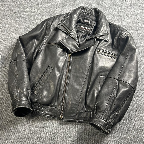 Wilsons Leather Other - Wilsons Leather Jacket Mens Large Black Bomber Thinsulate Zip Pockets Insulated